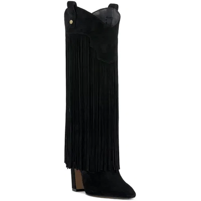 Vince Camuto Shela 4 Womens Wide Calf Leather Mid-calf Boots In Black