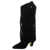 Vince Camuto Shela Womens Zipper Suede Knee-high Boots In Black