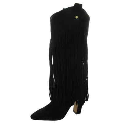 Vince Camuto Shela Womens Zipper Suede Knee-high Boots In Black