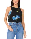 Vince Camuto Floral Tank In Rich Black