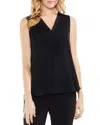 Vince Camuto Rumpled Satin Blouse In Rich Black