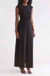 Vince Camuto Petites Womens Solid Polyester Wide Leg Pants In Black