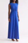 Vince Camuto Shirred Ruched Wide Leg Jumpsuit In Cobalt