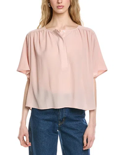 Vince Camuto Shirring-front Blouse In Pink