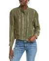 Vince Camuto Metallic Stripe Jacket In Green