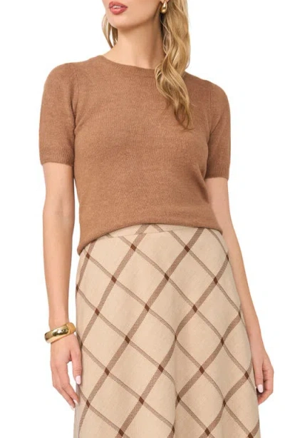 Vince Camuto Short Puff Sleeve Sweater In Brown