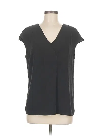 Pre-owned Vince Camuto Short Sleeve Blouse In Black