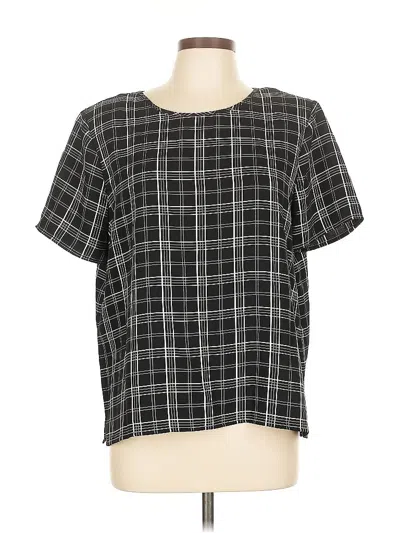 Pre-owned Vince Camuto Short Sleeve Blouse In Black