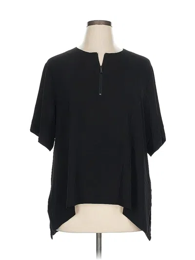 Pre-owned Vince Camuto Short Sleeve Blouse In Black