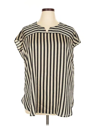Pre-owned Vince Camuto Short Sleeve Blouse In Black