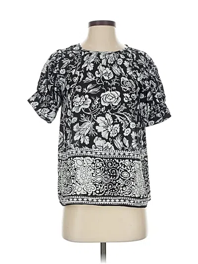 Pre-owned Vince Camuto Short Sleeve Blouse In Black