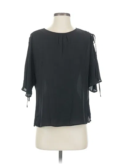 Pre-owned Vince Camuto Short Sleeve Blouse In Black