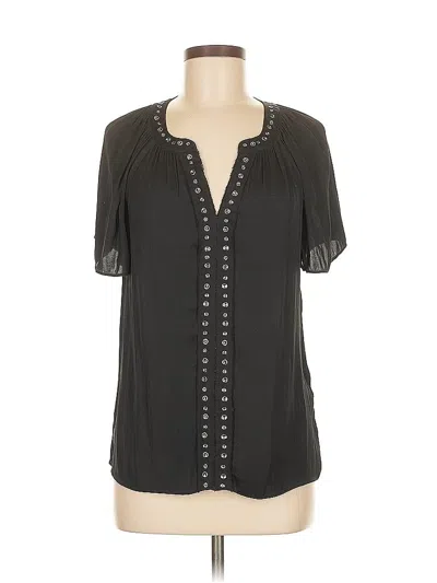Pre-owned Vince Camuto Short Sleeve Blouse In Black