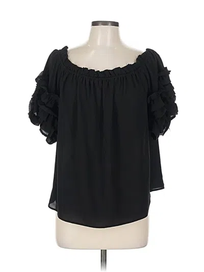 Pre-owned Vince Camuto Short Sleeve Blouse In Black