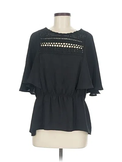 Pre-owned Vince Camuto Short Sleeve Blouse In Black