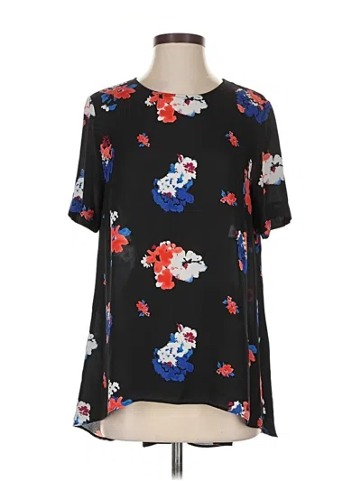 Pre-owned Vince Camuto Short Sleeve Blouse In Black