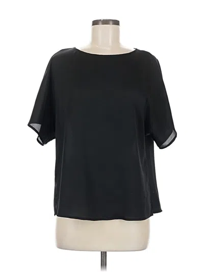 Pre-owned Vince Camuto Short Sleeve Blouse In Black