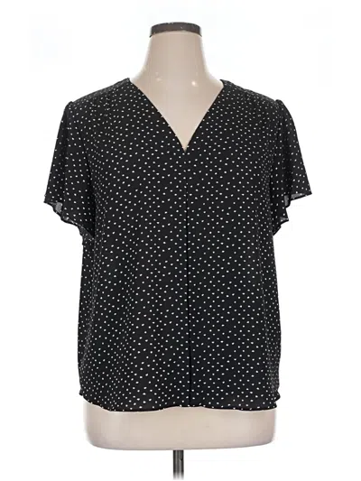 Pre-owned Vince Camuto Short Sleeve Blouse In Black