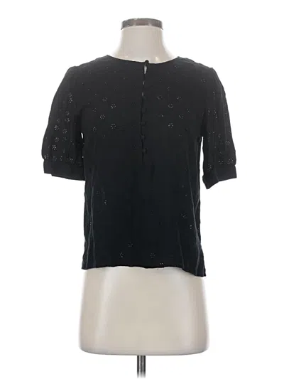 Pre-owned Vince Camuto Short Sleeve Blouse In Black