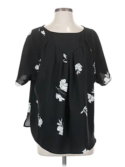 Pre-owned Vince Camuto Short Sleeve Blouse In Black