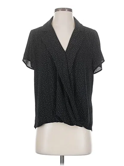 Pre-owned Vince Camuto Short Sleeve Blouse In Black