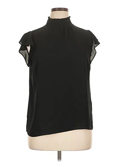 Pre-owned Vince Camuto Short Sleeve Blouse In Black
