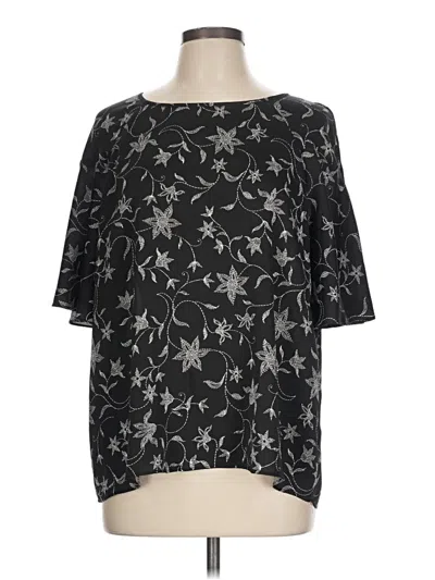 Pre-owned Vince Camuto Short Sleeve Blouse In Black