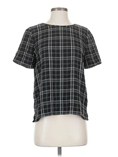 Pre-owned Vince Camuto Short Sleeve Blouse In Black