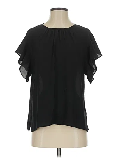 Pre-owned Vince Camuto Short Sleeve Blouse In Black