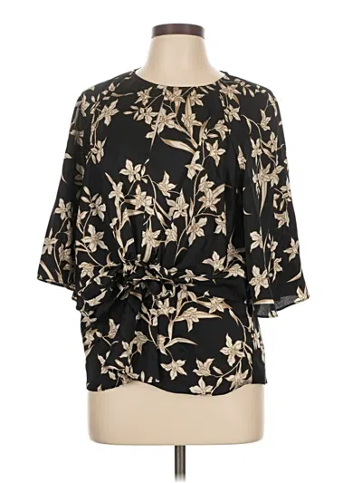 Pre-owned Vince Camuto Short Sleeve Blouse In Black