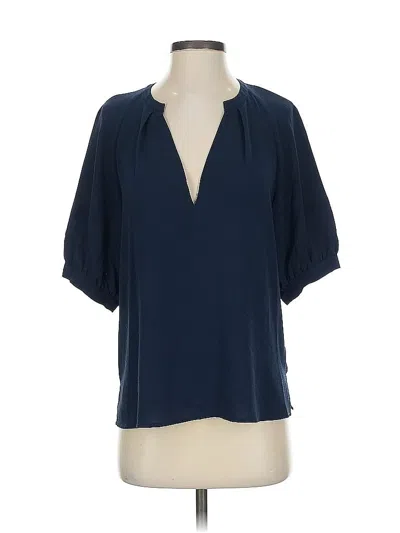 Pre-owned Vince Camuto Short Sleeve Blouse In Blue