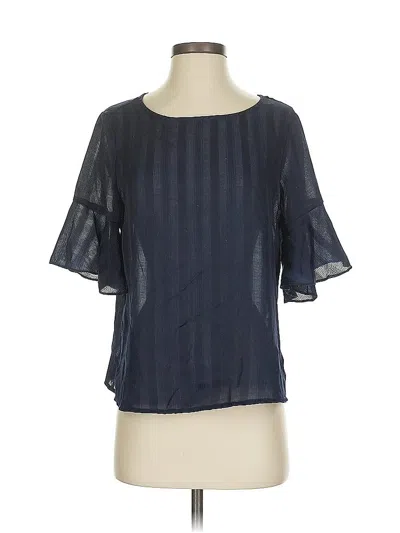 Pre-owned Vince Camuto Short Sleeve Blouse In Blue