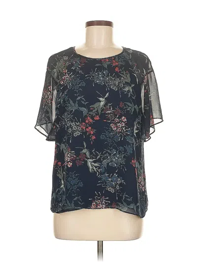 Pre-owned Vince Camuto Short Sleeve Blouse In Blue