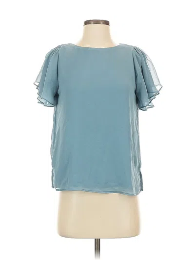 Pre-owned Vince Camuto Short Sleeve Blouse In Blue