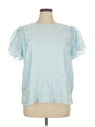 Pre-owned Vince Camuto Short Sleeve Blouse In Blue