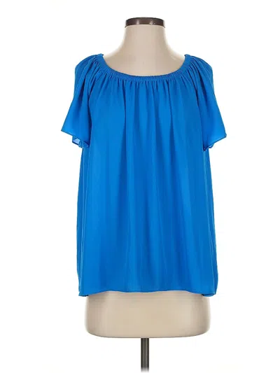 Pre-owned Vince Camuto Short Sleeve Blouse In Blue