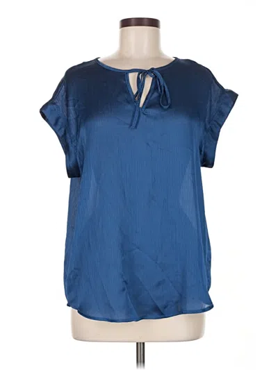 Pre-owned Vince Camuto Short Sleeve Blouse In Blue