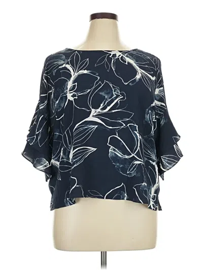 Pre-owned Vince Camuto Short Sleeve Blouse In Blue