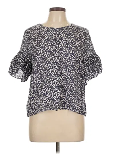 Pre-owned Vince Camuto Short Sleeve Blouse In Blue