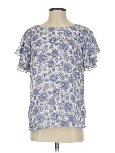 Pre-owned Vince Camuto Short Sleeve Blouse In Blue