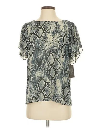 Pre-owned Vince Camuto Short Sleeve Blouse In Blue
