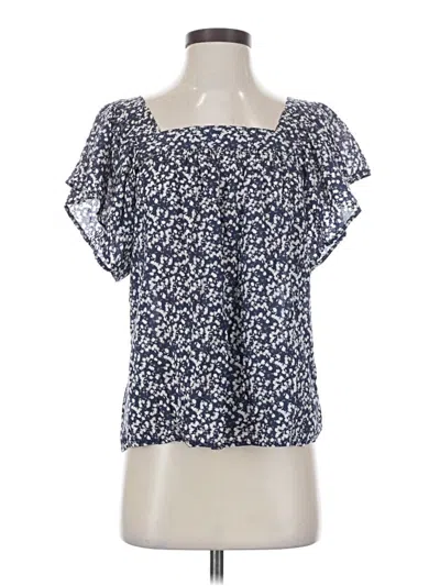 Pre-owned Vince Camuto Short Sleeve Blouse In Blue
