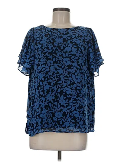 Pre-owned Vince Camuto Short Sleeve Blouse In Blue