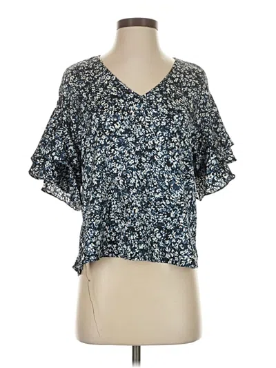 Pre-owned Vince Camuto Short Sleeve Blouse In Blue