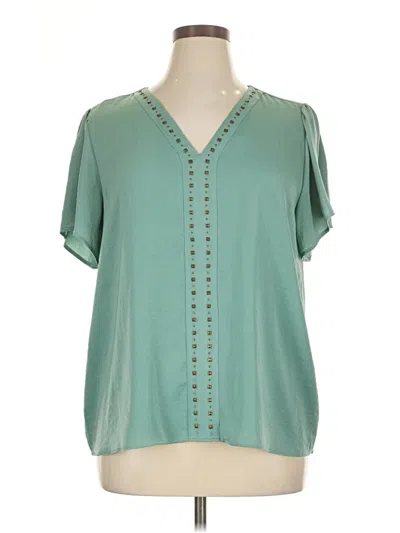 Pre-owned Vince Camuto Short Sleeve Blouse In Blue