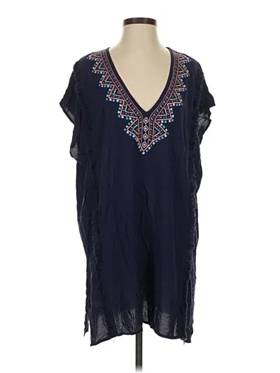 Pre-owned Vince Camuto Short Sleeve Blouse In Blue