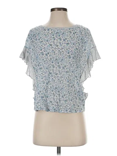 Pre-owned Vince Camuto Short Sleeve Blouse In Blue