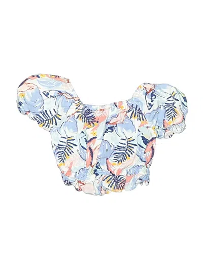 Pre-owned Vince Camuto Kids' Short Sleeve Blouse In Blue