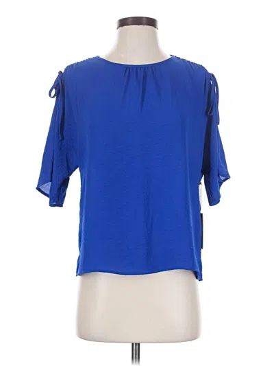 Vince Camuto Short Sleeve Blouse In Blue