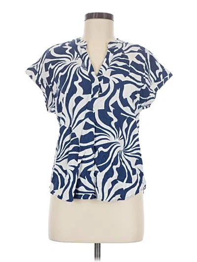 Pre-owned Vince Camuto Short Sleeve Blouse In Blue